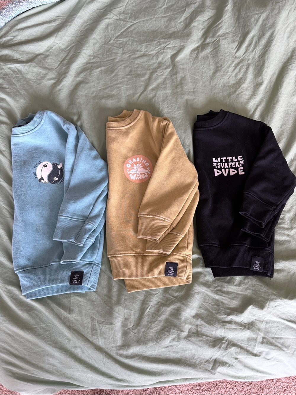 (3) The Little Surfer Dude Crewnecks